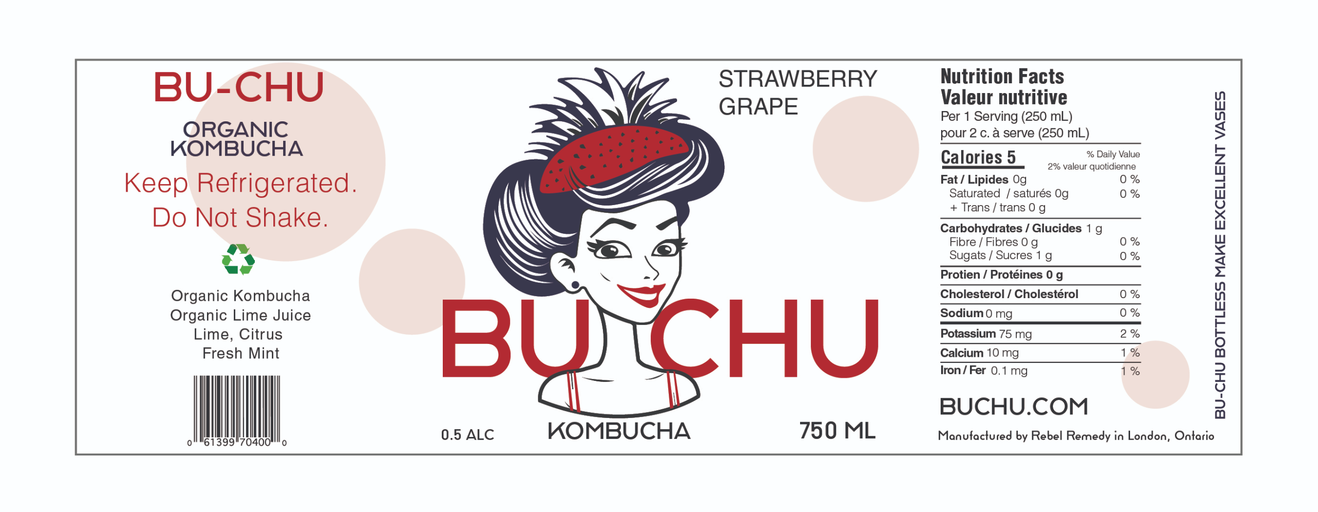 Strawberry & Grape label design